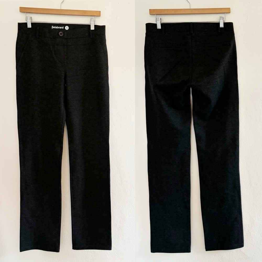 Betabrand Dark Grey Straight Leg Trousers Size M Long EUC
